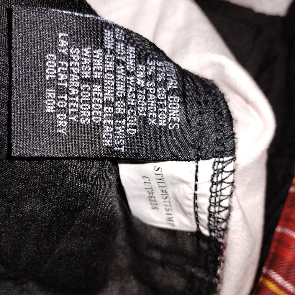 Royal Bones By Daang Goodman Hot Topic Plaid Punk Pants 32 Red S2012 Nwot - Picture 10 of 10